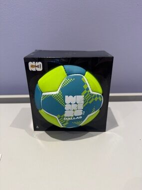 WE ARE DALLAS Neon Green & Teal Mini Soccer Ball